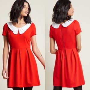 ModCloth Looking to Tomorrow Mini Dress Red MEDIUM